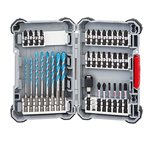 Bosch Professional 35 tlg. Multi Construction Bohrer- und Schrauberbit Set (Impact Control, Pick and Click, Zubehör Schlagschrauber)