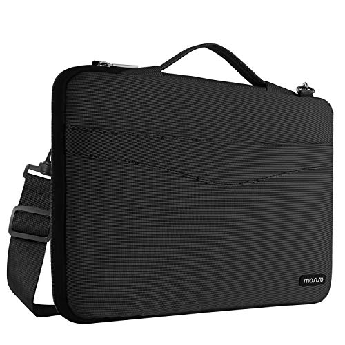 MOSISO 360Â° Protective Laptop Shoulder Bag Compatible 13-13.3 Inch MacBook Pro, MacBook Air, Surface Laptop, Shockproof Spill Resistant Briefcase Handbag Carrying Sleeve Case Cover, Black