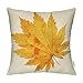 HIPPIH 4 Packs Leaves - Square Decorative Fall Maple Leaf Throw Pillow Case Cushion Cover 18 X 18 Inch