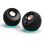 Creative Pebble Pro Minimalist 2.0 USB-C Computer Speakers with Bluetooth 5.3 and Customizable RGB Lighting, Clear Dialog and