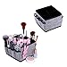 Onlyeasy Makeup Organizer Cosmetic Storage - Foldable Drawer Organisers for Creams Lotions Jewelry with 4 Cells 8 Pockets, Set of 2, Black, 8MXAS4P2