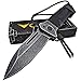 VORTEK Ball Bearing Pivot System Heavy Duty EDC Folding Pocket Knife: 8Cr13MoV Razor Sharp Blade - LMF Style Pommel with Lanyard - Smooth Fast One Hand Opening