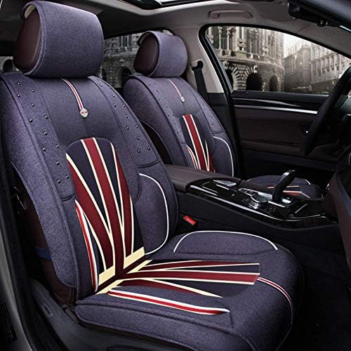 Car Seat Cover Protector Flax Car Seat Covers Full Set - For 5 Seats Car Automotive Universal Fit Seat Covers Seat Cushion Coveror ar-round Use Car Cover (Color : C)