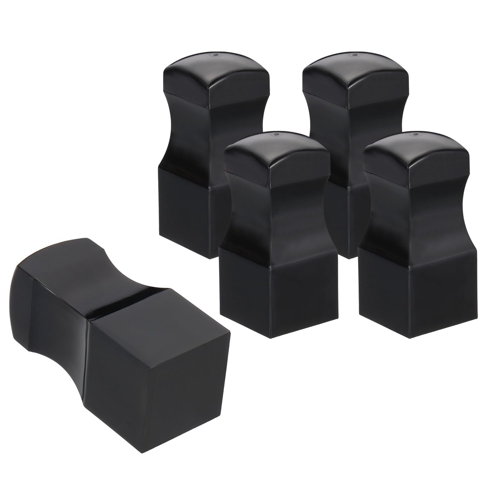 PATIKIL 25x25mm Square Black Resin Blank Name Stamp, 5Pcs for DIY Crafting, Scrapbooking