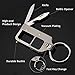 4 in 1 Multitool Keychain Flashlight, Jobon Zinc Alloy Key Chain with LED Light, Knife, Bottle Opener and 2 Key Rings (Gray)