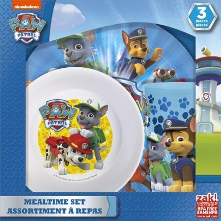 Sinphleng Zak Designs BPA-Free Plate Bowl and Tumbler Mealtime Set with Paw Patrol Graphics, Multicolor