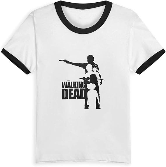 Amazon Co Jp 子供服 Tシャツ カットソー 半袖 キッズ 春夏 丸首 ティーシャツ ウォーキング デッド Walking Dead 男の子 女の子 プリントシャツ トップス 綿 柔らかい 薄手 無地 カジュアル 上着 ジュニア用 白 ブラック 服 ファッション小物