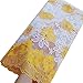pqdaysun African Lace Fabric Milk Silk Nigerian French Lace Net Fabric Embroidered Fabric for Wedding Party F50752 (Yellow, 5 Yards)