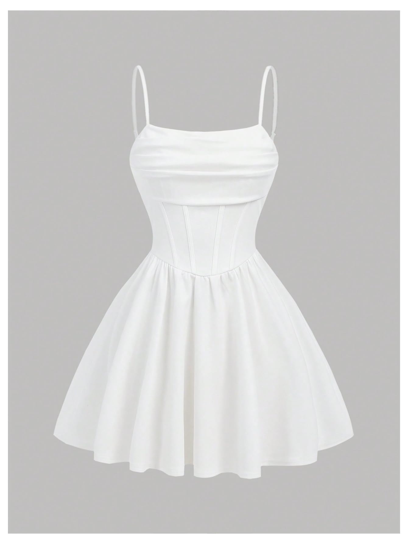 SHENHE Girl's Spaghetti Strap Corset Dress Pleated A Line Fit and Flare Cami Dress