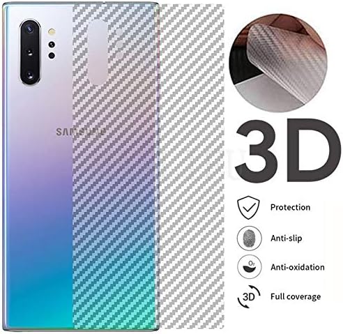 Prime Retail Back Screen Protector Film Carbon Fiber Finish Ultra Thin Scratch Resistant Safety Protective Film for Samsung Galaxy Note 10 Plus (Transparent)
