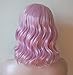 Short Pink Curly Bob Wig Pastel wig Short Bob wig with Fringe14