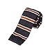 Dan Smith Mens Skinny Knitted Neckwear Flat-Cut End Striped Skinny Knitted Necktie Gray Silk Blend Minimalist Nerd DAO3A02F Granite Gray,Orange,White