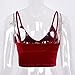 Toraway Women V-Neck Velvet Camisole Bandage Backless Tank Vest Tops Bustier Crop Top (Large, Red)