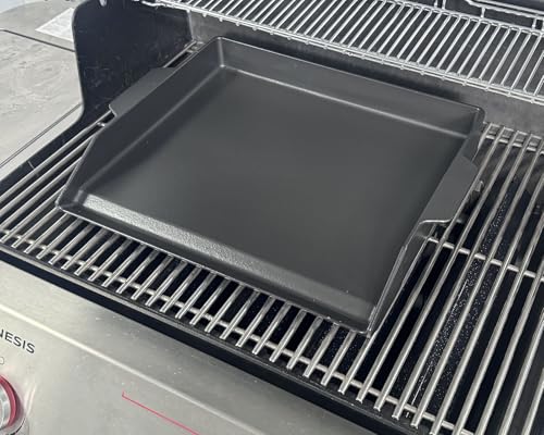 BBQ Future Universal Cast Iron Griddle for Gas Grill with Spatula Set, 23" x 16" Pre-Seasoned Nonstick Griddle Insert Large BBQ Flat Top Plate for All Gas/Electric Grill, Stove Top and More