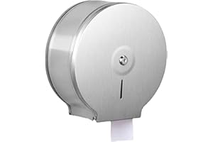 CYRANK Commercial Toilet Paper Dispenser, Toilet Paper Holder Wall Mount Stainless Steel Single Roll Toilet Paper Holder with Lock Wall Mount Bath Tissue Dispenser Jumbo Toilet Paper Holder