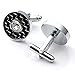 JOVIVI® 4Pairs Stainless Steel Mens Classic Modern Ornate Pattern Style Dress Shirt Cufflinks Mix Design Set (Black)