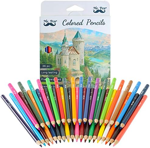 Mr. Pen- Coloured Pencils, 36 Pack, Mushy Core, Coloured Pencils for Grownup Coloring, Coloring Pencils, Coloration Pencils for Children, Coloration Pencil Set, Coloring Pencil, Map Pencils, Picket Coloured Pencils