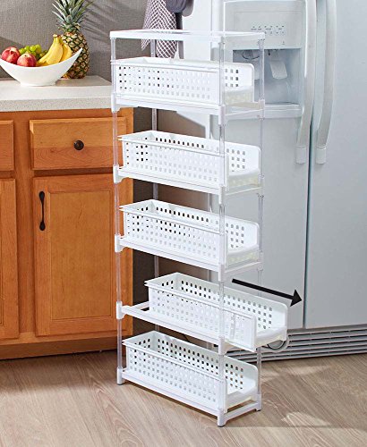 Slim 5-Tier Sliding Drawer Storage