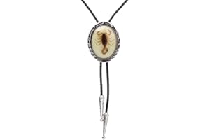 HUABOLA CALYN Bolo tie for Men- Unique Luminous Stone Native American White 3D Scorpion Animal Bolo ties Handmade
