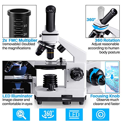 3 Microscope+Magnification+Biological+Educational+Accessories