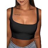GOBLES Women's Sexy Summer Basic Solid Sleeveless Stretch Crop Tank Top