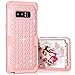 ZAOX Galaxy Note 8 Case - Cute Diamond Studded Bling Rhinestone - Hybrid Heavy Duty Dual Layer Armor Defender Protective Rubber Case with High Impact Shockproof Scratch Proof for Note 8 (Rose Gold)