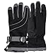 Urban Boundaries Women's Classic Waterproof Ski Glove (Black & Dark Grey, Small/Medium)