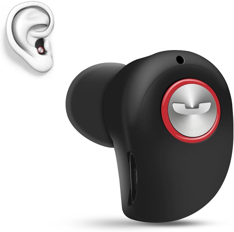 Mini Invisible Bluetooth Earbud,V4.1 Stereo Wireless Bluetooth Earphone with Built-in Mic,Sports Noise Cancelling in-Ear Headphone for iPhone Samsung and Other Android Phones (Black)