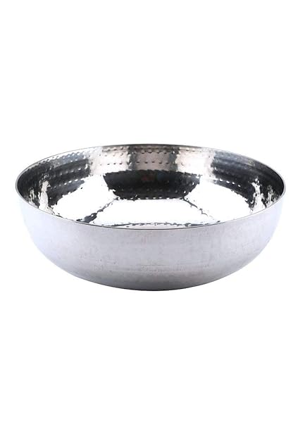 Buy Charanjit Heavy Duty Stainless Steel Hammered Tasla Kadhai Without Handle 2500 Ml Size 12 Online At Low Prices In India Amazon In