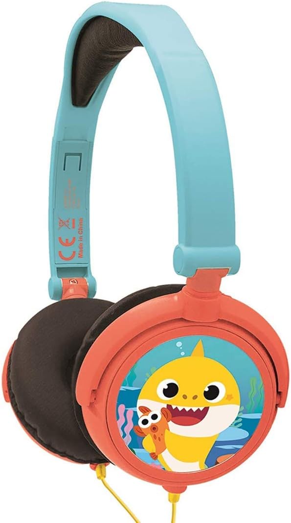 LEXIBOOK, Baby Shark, Stereo Headphones, kids safe volume, foldable and adjustable, blue/orange, HP015BS, Blue / orange