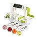 5-Blade Spiralizer Vegetable Slicer, Zanmini Foldable Spiral Slicer, Strongest-and-Heaviest Duty Veggie Pasta Spaghetti Maker for Healthy Low Carb/Paleo/Gluten With Extra Blade Caddy