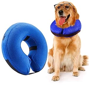 Image of Royalsell Dog Cone Collar, Protective Inflatable Collar for Dogs and Cats - Pet Recovery Collar Does Not Block Vision E-Collar (Large)