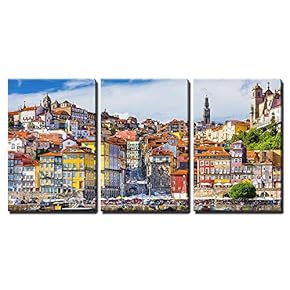 Porto Portugal Town Skyline Wall Decor x3 Panels