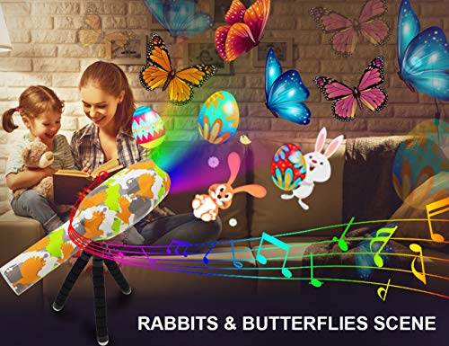 weird tails Projector Flashlight Baby Toys Animal Dinosaurs Toy Slides Sleep Preschool Toys with 8 Patterns Light Show Musical and Educational Toy for Kids Boys and Girls