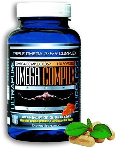 Triple Omega 3-6-9 Ultra Pure Blend Fish Oil Concentrate, EPA, DHA, Flax Seed, GLA, CLA and CoQ10