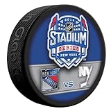 Sher-Wood Hockey 2014 NHL Stadium Series New York Dueling Souvenir Game Puck - Rangers vs. Islanders