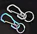 2 Pack Carabiner Clip Retractable Ring Set Titanium KeyChain Quick Release Hooks for Men Women