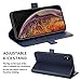 ZOVER Compatible with iPhone Xs Max Detachable Wallet Case with Auto Sleep/Wake Genuine Leather Kickstand Feature Cards Bison Fone Slots Magnetic Clasps Gift Box Navy Blue