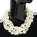 utop JNF Large Big Pearl Necklace and Earring Set Multi Strand Pearl Necklace Costume Jewelry Chunky Pearls Necklaces for Women (white pearls)