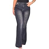 CutieLove Women's Flare Bell Bottom Jeans High Waisted Wide Leg Jeans Stretchy Denim Pants