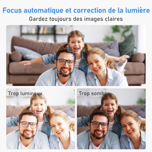 VIZOLINK W4DS PRO Webcam 4K Pour PC, 30FPS UHD, Autofocus Réduction de Bruit Plug Play Couvercle de Confidentialité Compatible Zoom/Teams/Switch2/PC/Mac/Linux Pour Visioconférence, Streaming et Gaming