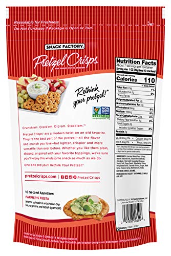 SNACK FACTORY PRETZEL CRISPS, EVERYTHING, 7.2 OUNCE