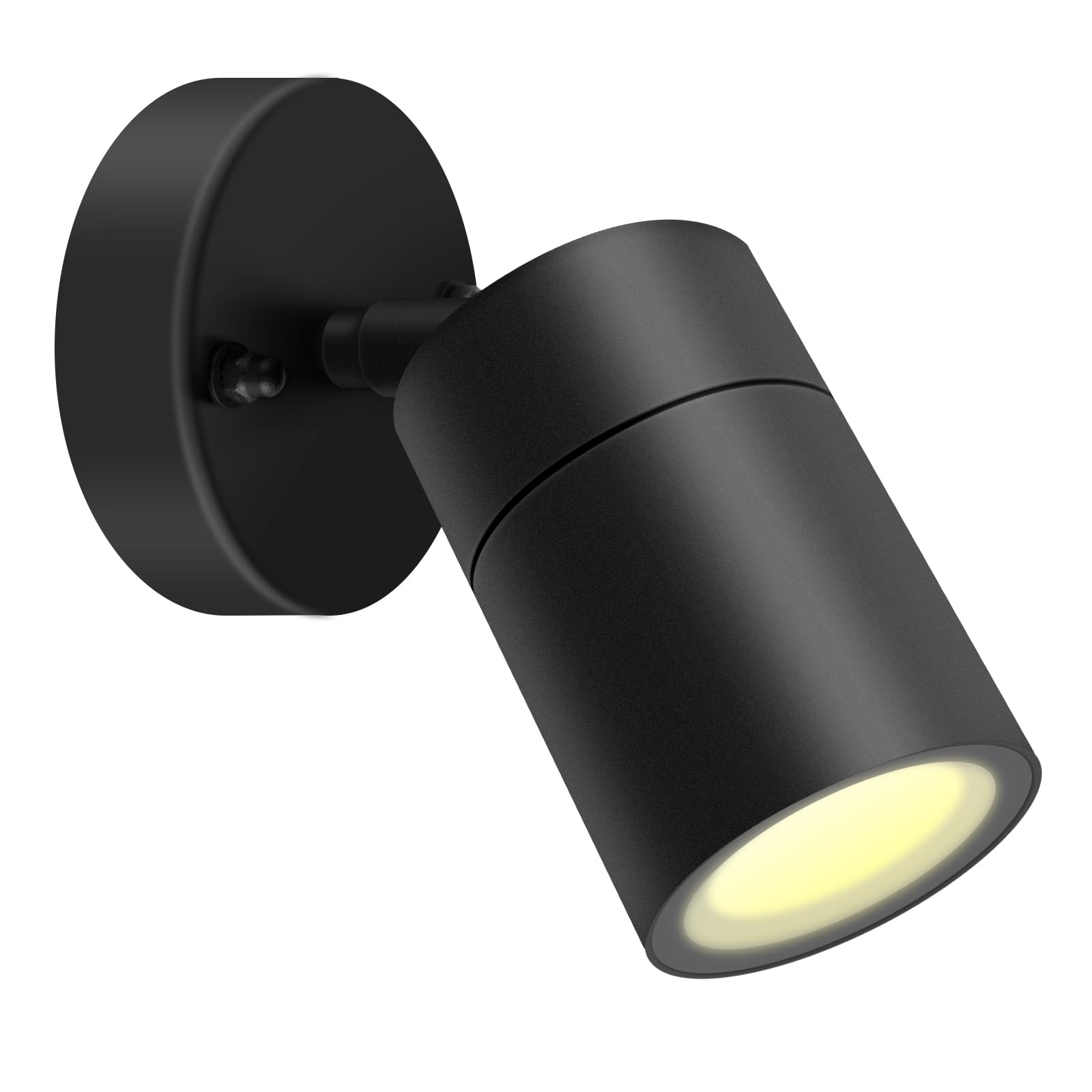 Kerry Outdoor Wall Lights, Adjustable Black Stainless Steel IP44 Waterproof Spotlight Downlight, Mains Powered Exterior Wall Sconce for Indoor, Front Door, Patio, Porch, Garden, Garage (Bulb Excl.)