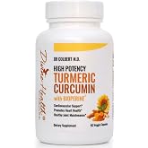 Dr. Colbert, MD High Potency Turmeric Curcumin with Bioperine | by Divine Health | Black Pepper for Absorption | Sunflower Phosphatidylcholine | 500mg 95% Curcuminoids | 60 Servings