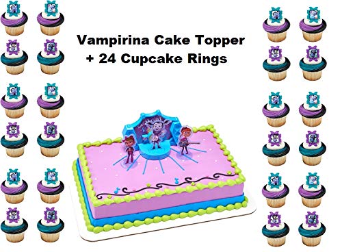 VAMPIRINA Cake Topper Set Cupcake 24 Pieces Birthday Supplies Favors Goodies