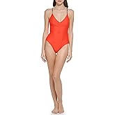 Calvin Klein Women's Standard Tie Back Logo Straps One Piece Swimsuit
