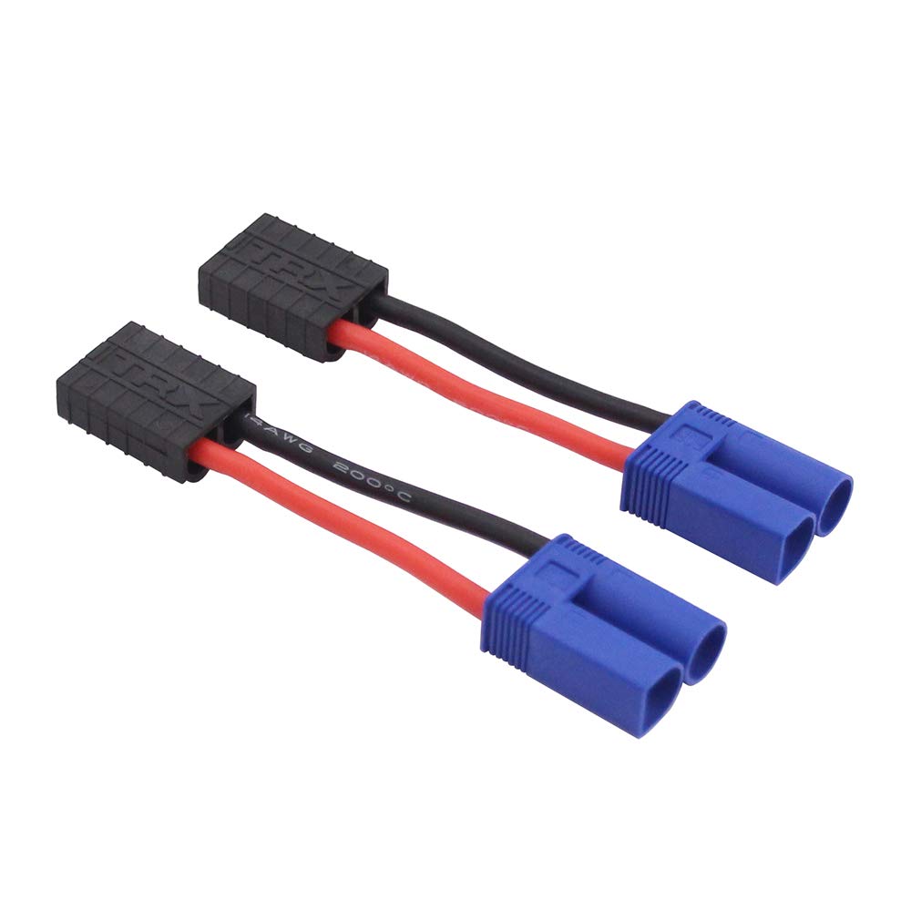 OliRC 2pcs Male EC5 to Female TRX Connector Adapter with 14awg 5cm Cable(C112-2)