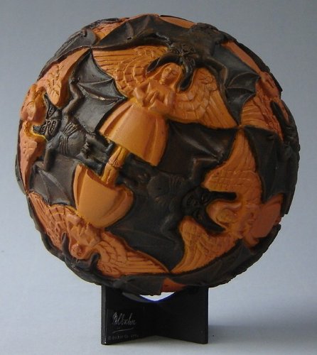 Figure - Sphere with Angels and Devils by Escher - Made of Maple