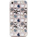 iPhone 7 Case, MC Fashion Ultra Thin Transparent TPU Rubber Flexible Slim Skin Case Cover for Apple iPhone 7 (2016) and iPhone 8 (2017) (Cat Family)