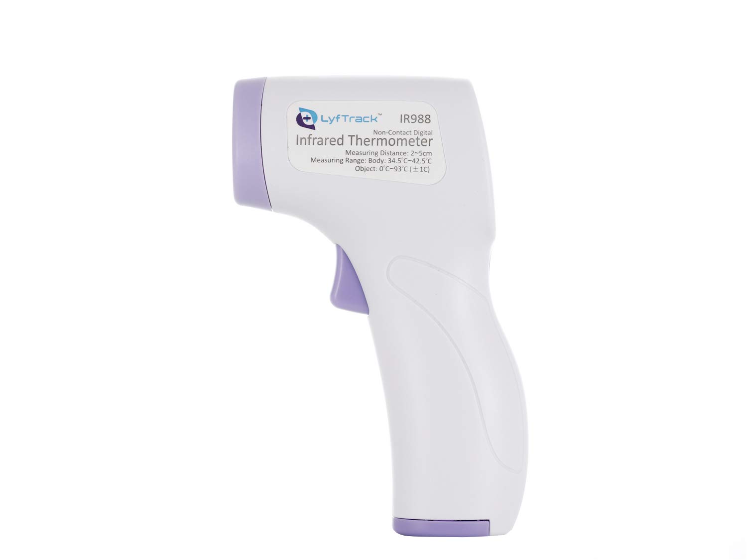 LyfTrack 999008636 Digital non-contact IR thermometer, Purple / White - Image 4